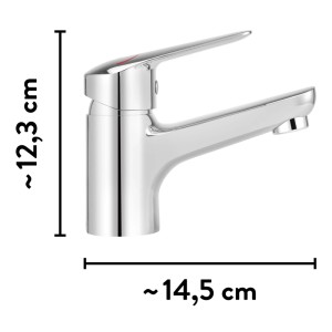 Miscelatore monocomando baliv WT-390 cromato per lavabo, lucido, dimensioni 12,3x14,5 cm.