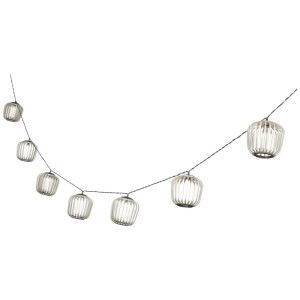 Guirlande solaire Schönenberger Melon Balcony, 4,1 m, avec lanternes en plastique blanc chaud.