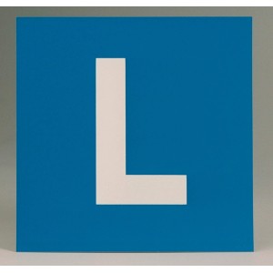 Cartello L blu, 16x16 cm, completamente magnetico per principianti.