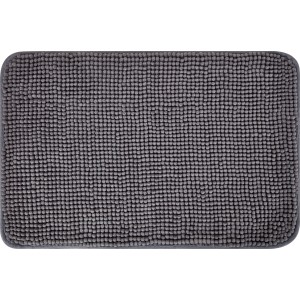 Tappeto da bagno baliv grigio scuro (40x60 cm) in poliestere con texture a nodi.