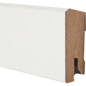 Plinthe blanche Cubica 50, plinthe MDF pour stratifié, 14x50x2400 mm.