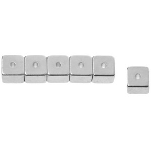 6 aimants cubiques argentés extra forts (5x5x5 mm) pour les loisirs créatifs et les fournitures d'artistes.