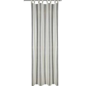 Sciarpa beige Monika con passanti e nastro per tende, 245x135 cm, per decorare le finestre.