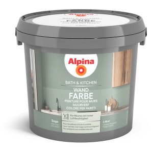 Secchio di pittura murale Alpina Bath & Kitchen Sage, adatta per ambienti umidi.