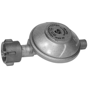 Détendeur de gaz Jamestown-Grill argenté, fonte, 50 mbar, pour bouteilles de gaz et barbecues.