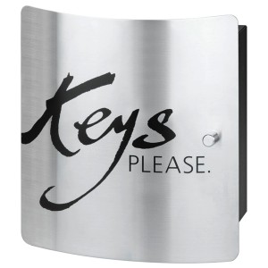 Burg-Wächter Schlüsselschrank aus Stahl mit 10 Haken und "Keys Please" Aufdruck.