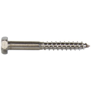 Vite per legno a testa esagonale, acciaio inox, 8x50 mm. Ideale per collegamenti in legno.