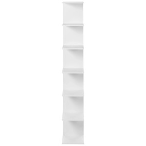 Étagère murale Beliani Eston blanche avec 6 compartiments ouverts en panneau de fibres, design mince.