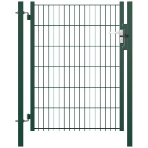 Cancello industriale verde, 120x100 cm, con riempimento a griglia per recinzione e privacy.