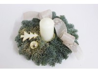 Adventsgesteck Nobilis mit 1 Kerze Creme Ø 23 cm