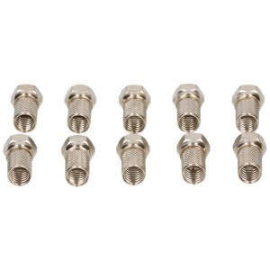 Lot de 10 connecteurs F Schwaiger (7 mm) à visser pour câbles d'antenne.