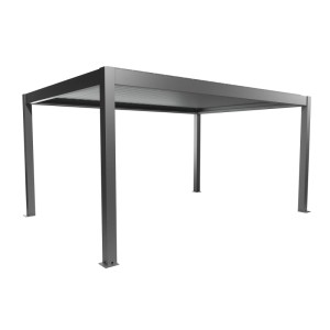 Biohort Pergola, 5x3,5 m, Quarzgrau-Metallic, Terrassenüberdachung mit Lamellen.