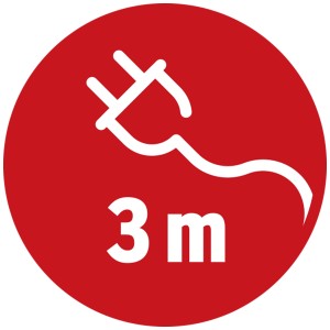 Symbol für 3 m Kabellänge der Brennenstuhl Steckdosenleiste.