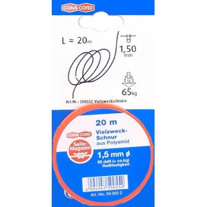 Corda bianca multiuso Conacord, diametro 1,5 mm, lunghezza 20 m.