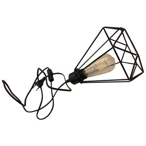 Lampada da tavolo Mondilux Blackrock, struttura in metallo nero con attacco E27 (lampadina non inclusa).