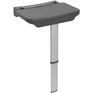 Wenko Secura Premium siège de douche rabattable, anthracite, avec pied en aluminium réglable en hauteur pour plus de sécurité dans la salle de bain.