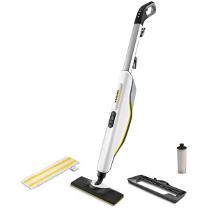 Nettoyeur vapeur Kärcher SC 3 Upright (1600 W) avec accessoires pour le nettoyage des sols.