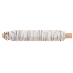 Rolle Papierwickeldraht, weiß, 0,8 mm stark, 22 m lang, für Bastelarbeiten und Dekorationen.