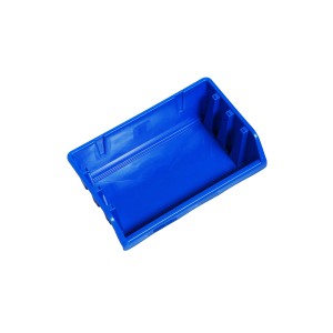 Blaue LUX Lagersichtbox Größe 5, stapelbar und zur Wandmontage geeignet.