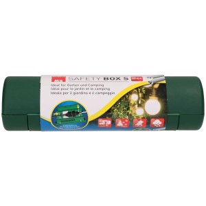 Stecker-Safe Safety Box S verde, plastica, IP44, lunghezza 20cm. Protezione per spine elettriche in aree esterne.