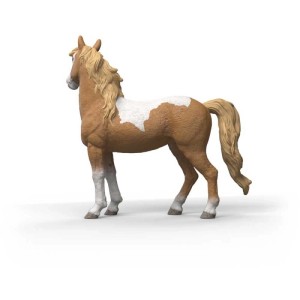 Schleich Horse Club Mustang cavalla (14920), statuetta dettagliata di cavallo con manto marrone e bianco.
