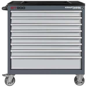 Kraftwerk BT900 servante d'atelier avec 8 tiroirs, grise, pour atelier et garage.