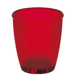 Roter Spirella Zahnputzbecher Toronto aus Kunststoff.