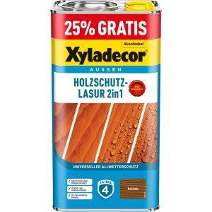 Xyladecor lasure bois 2en1, 5L Châtaigne, pour une protection longue durée.