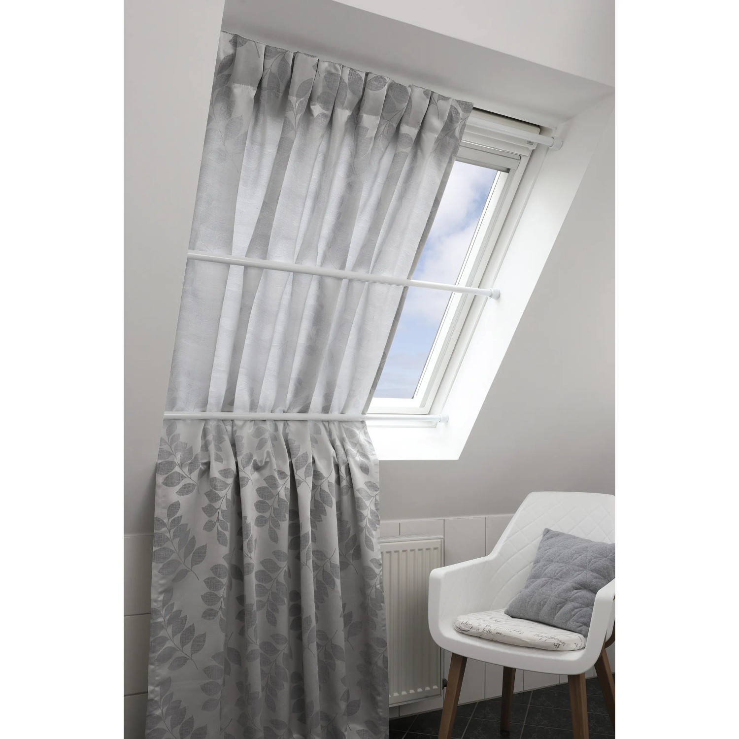 Gardinia Barre De Vitrage Nevada 12mm Blanc 120cm - Tringle à Rideaux Rétractable Avec Supports
