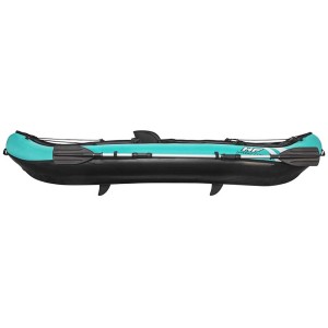 Kit kayak Bestway Hydro-Force Ventura, bleu et noir, avec pagaie et ailerons.