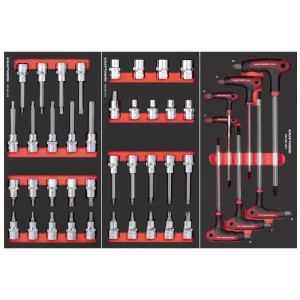 Jeu d'outils Kraftwerk pour servante d'atelier BT700 Pro avec clés et embouts divers.