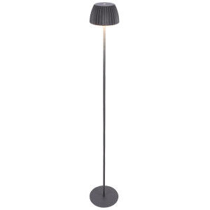Lampadaire sans fil Brilo Riffle anthracite, dimmable tactile avec bord lumineux.