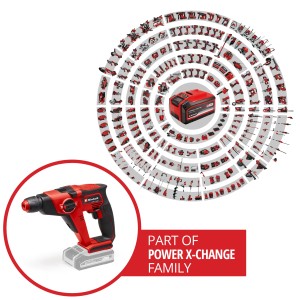 Perforateur burineur sans fil Einhell TE-HD 18/12 Li-Solo, membre de la famille Power X-Change.