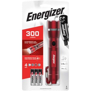 Lampe torche LED Energizer Emergency Metal Light, 300 lm, piles incluses.