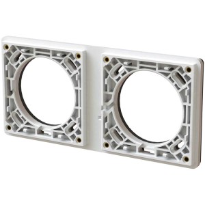 Telaio di montaggio a incasso Exo IP55 bianco per 2 moduli, montaggio orizzontale/verticale.
