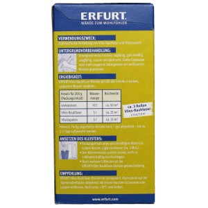 Colla per carta da parati Erfurt in tessuto non tessuto, confezione da 200 g per carta da parati in tessuto non tessuto e trucioli di legno, forte adesione.