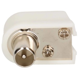 Fiche coudée blanche Schwaiger 90° pour antenne, pour connexions câbles.