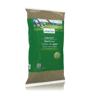 Graines de gazon Schweizer Rugby Royal, sac de 5 kg pour gazon sport résistant.