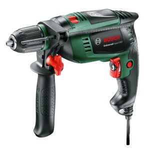 Trapano a percussione Bosch Universal Impact 800 con impugnatura supplementare, verde/nero.