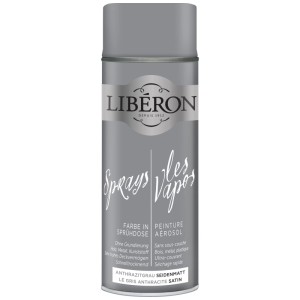 Libéron Sprühfarbe seidenmatt Anthrazit, 0,4 l Dose. Effektfarbe für Holz, Metall & Kunststoff.