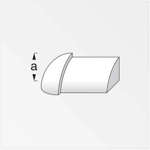 Edelstahl Viertelkreis-Aussenecke, 1 cm, für Fliesenschienen.