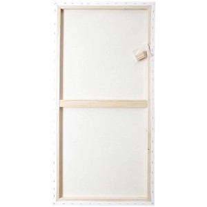 Châssis entoilé Classic blanc 50x100 cm avec clés en bois.
