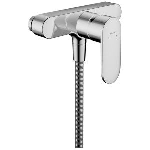 Miscelatore doccia esterno Hansgrohe Vernis Blend cromato con flessibile doccia.