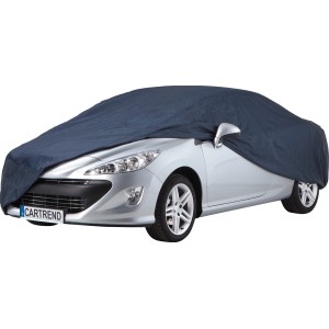 Housse de voiture intégrale Cartrend bleue taille S protégeant la voiture du gel et des intempéries.