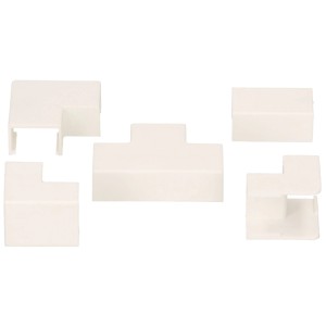Lot de 5 raccords blancs pour goulottes de câbles 12x7 mm.