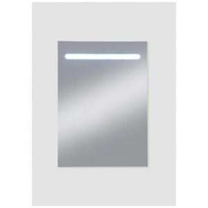 Specchio luminoso a LED rettangolare Jokey E-Light Three, 70x50 cm, con sezione luminosa orizzontale.