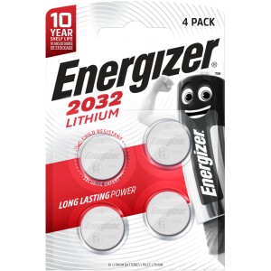 Energizer CR2032 pile a bottone al litio, confezione da 4. Batterie 3V a lunga durata per elettronica.