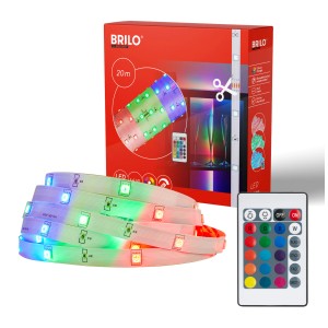 Briloner Striscia LED RGB 20m con telecomando e confezione.
