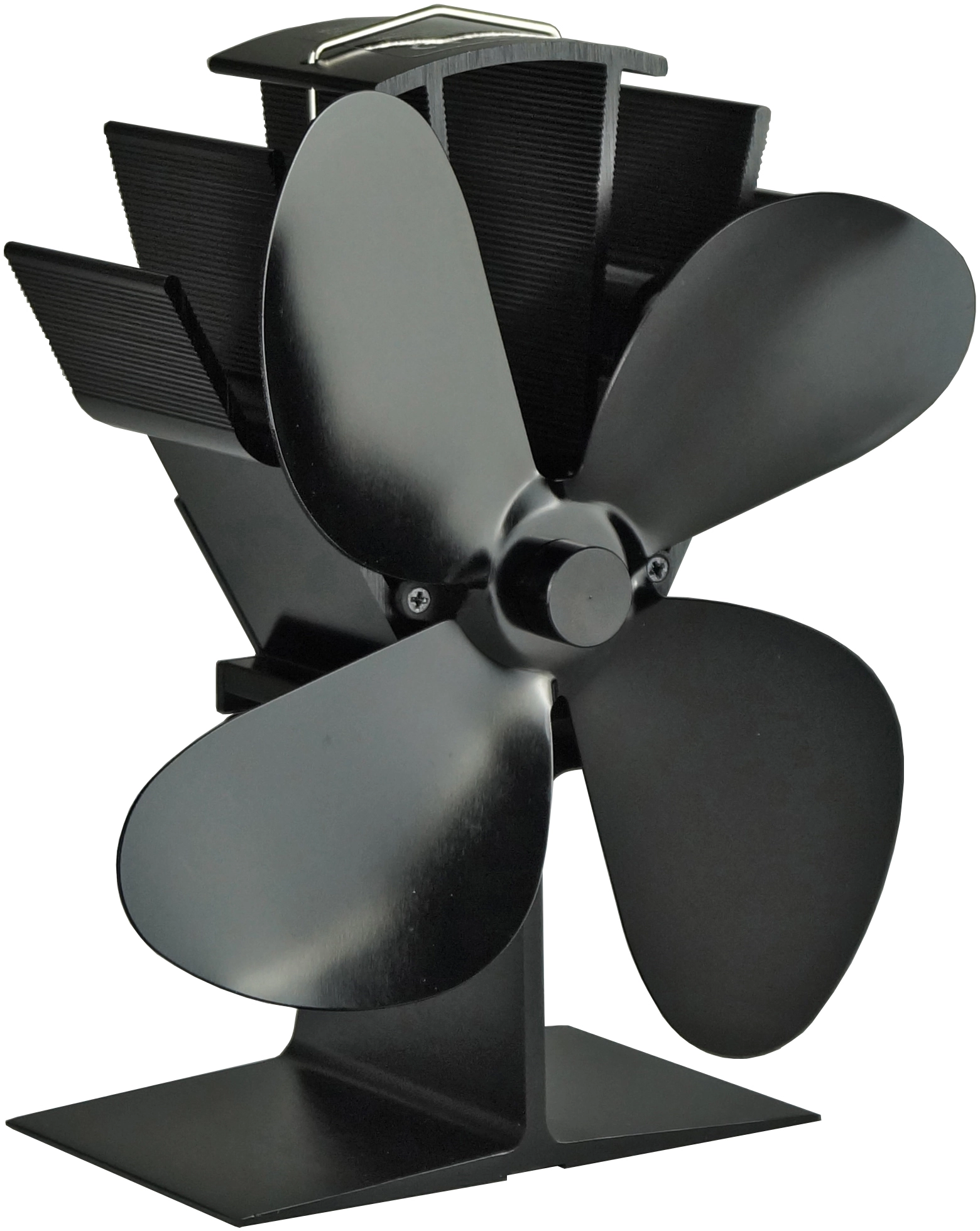 Ventilateur de four de cheminée sans courant Noir 4 ailes