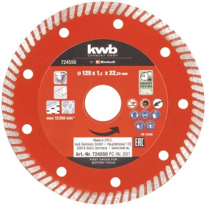 Disco diamantato KWB, sottile, Ø 125mm per pietra, cemento, piastrelle.